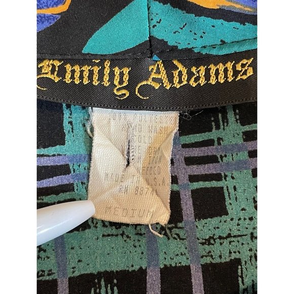 Vintage Emily Adams Blazer Medium Bomber Abstract Print Button Front Maximalism - Picture 11 of 16